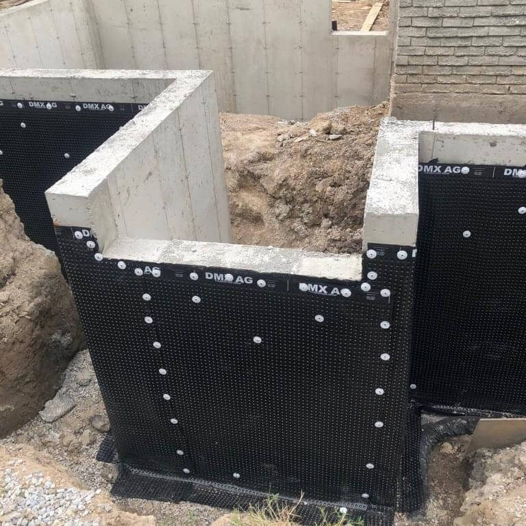 Foundation construction together with weeping tiles installation done by Albari Construction at a residential site in Mississauga